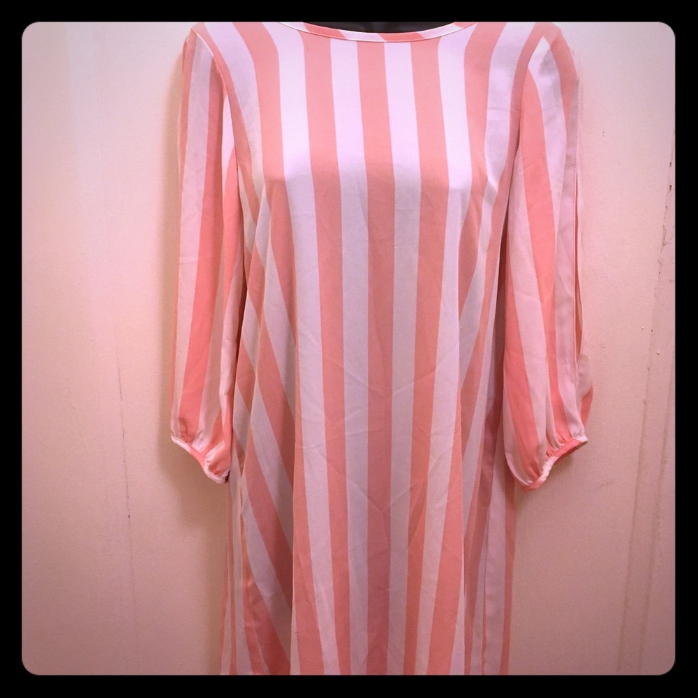 AGACI Stripe Bow Back Shift Dress